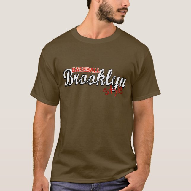 BaseballBrooklyn stil Tee Shirt (Framsida)
