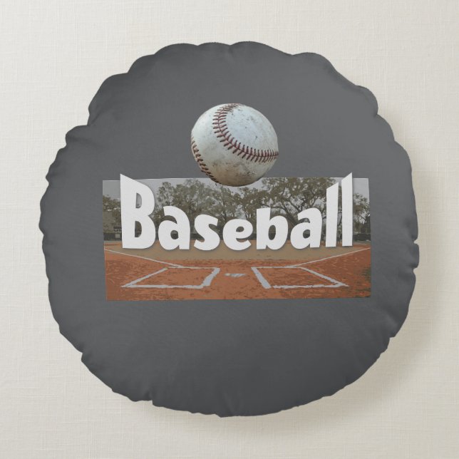 Baseballdesign  rund kudde (Framsidan)