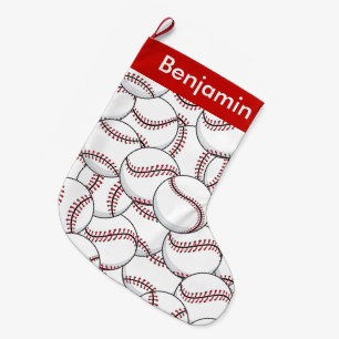 Baseballdesign - stor julklapp julstrumpa