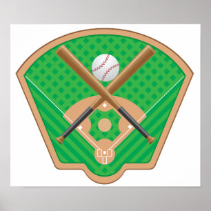 Baseballfältaffisch Poster