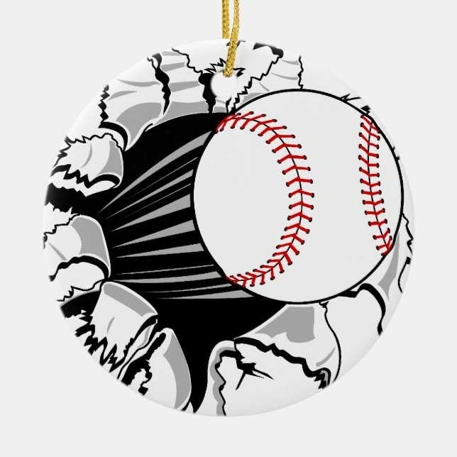 Baseballgenombrott Julgransprydnad Keramik (Framsidan)