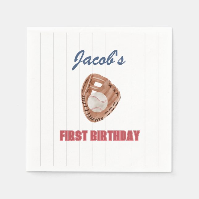 baseballhandnapkin pappersservett (Framsidan)