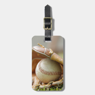 Baseballhandske och boll bagagebricka