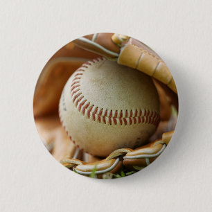Baseballhandske och boll knapp