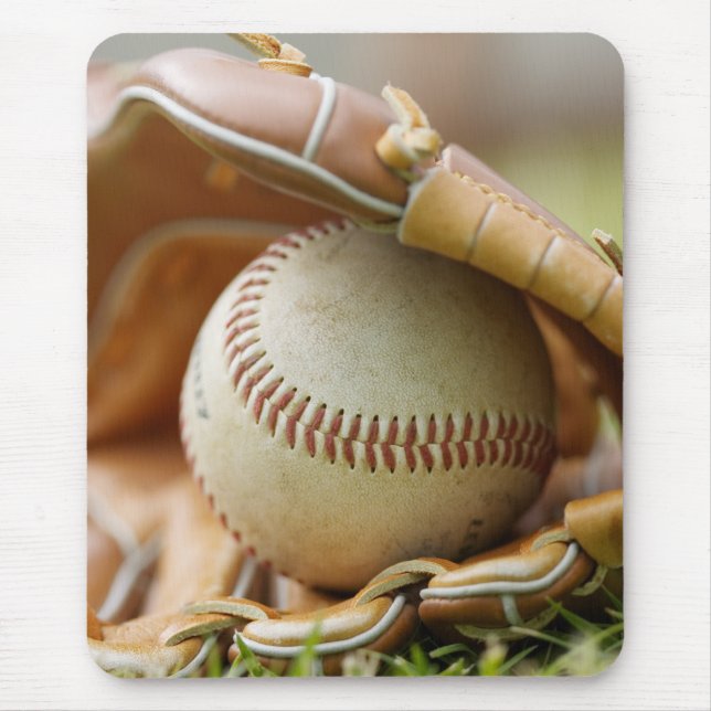 Baseballhandske och boll musmatta (Framsidan)