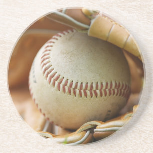 Baseballhandske och boll underlägg sandsten