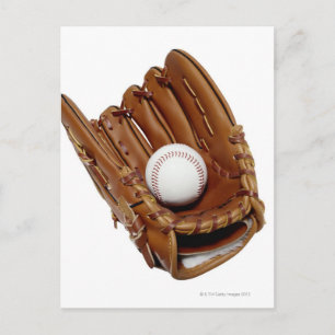Baseballhandske och boll vykort