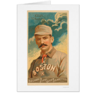 Baseballkort 1888 för kung Kelly Hälsningskort