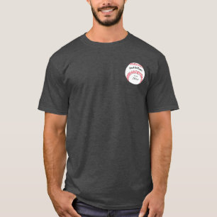 Baseballlagledaren tillfogar namn, laget och år t-shirt