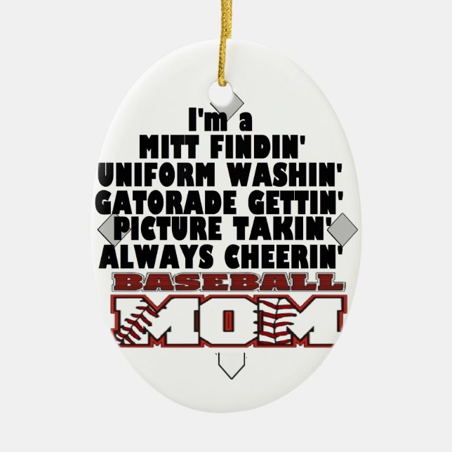 Baseballmamma Julgransprydnad Keramik (Framsidan)