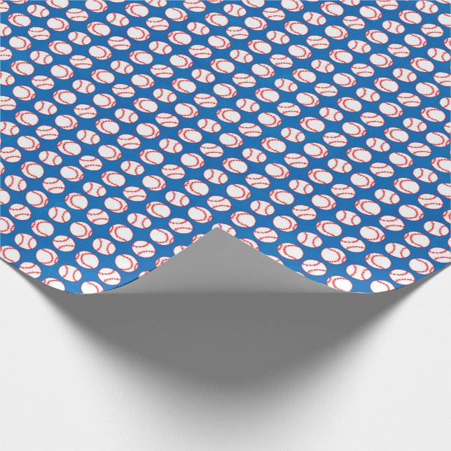 Baseballmönster på blått presentpapper (Hörn)