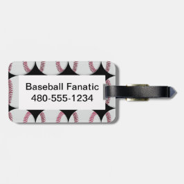 Baseballmönster på svart bagagemärkre bagagebricka