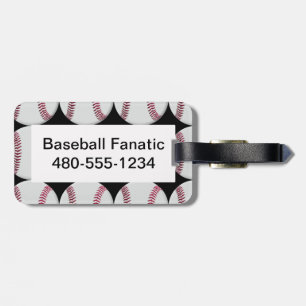 Baseballmönster på svart bagagemärkre bagagebricka
