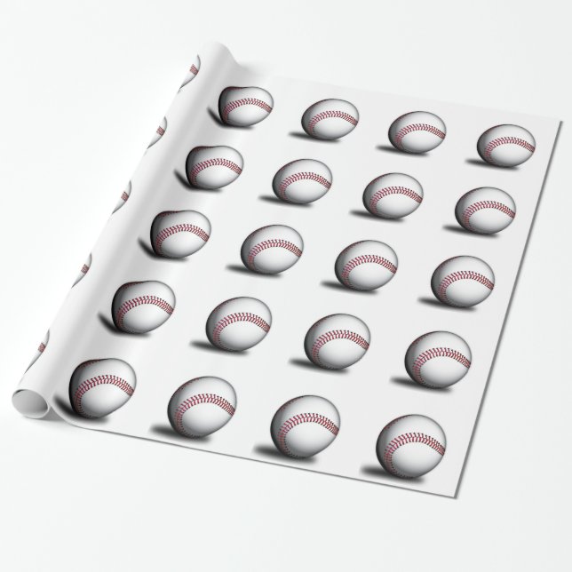 Baseballmönster som slår in papper presentpapper (Utrullad)