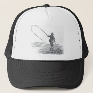Baseballmössa för vintageflygfiskekonst truckerkeps