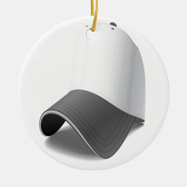 Baseballmössadesign Julgransprydnad Keramik (Framsidan)