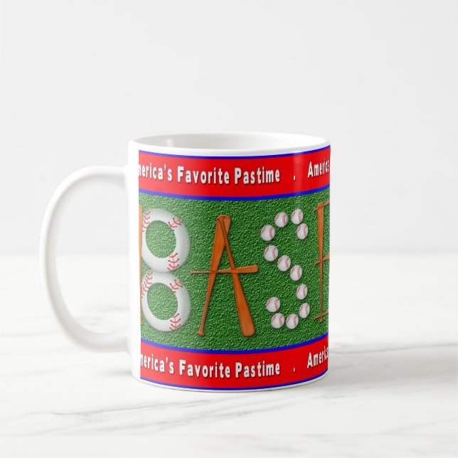 Baseballmugg - Amerika favorit- tidsfördriv Kaffemugg (Vänster)