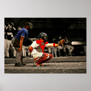 Baseballöverskrift för 90 MPH in mot stopparen och Poster