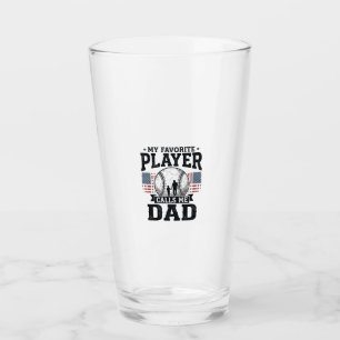 Baseballpappa Favoritspelare Vintage Vektordesign Glaskopp