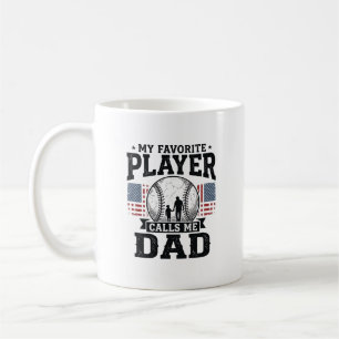 Baseballpappa Favoritspelare Vintage Vektordesign Kaffemugg