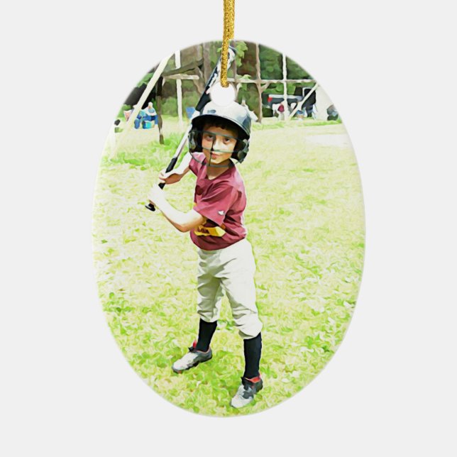 Baseballpojke Julgransprydnad Keramik (Framsidan)