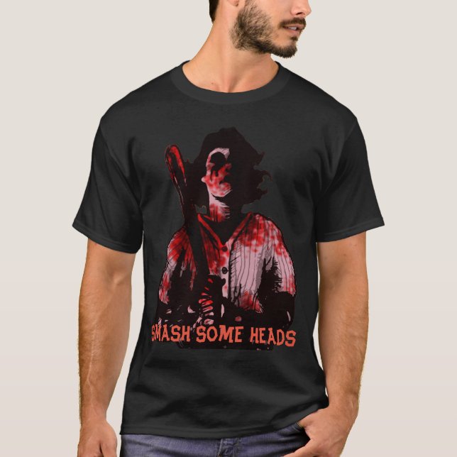 Baseballraserin slår några huvud t shirt (Framsida)