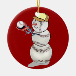 Baseballsnögubbe Julgransprydnad Keramik
