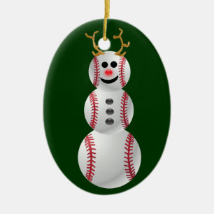 Baseballsnögubbe Julgransprydnad Keramik