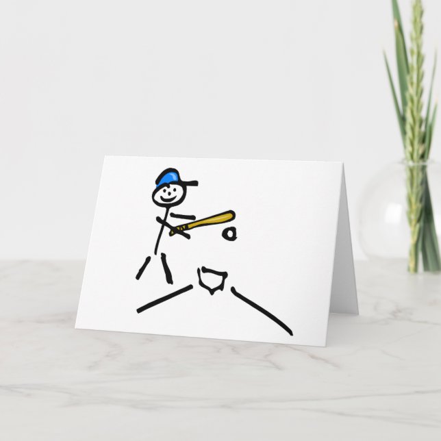 Baseballstick figur helgkort (Framsida)