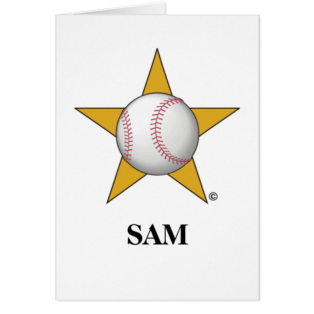 Baseballstjärna Hälsningskort (Framsidan)