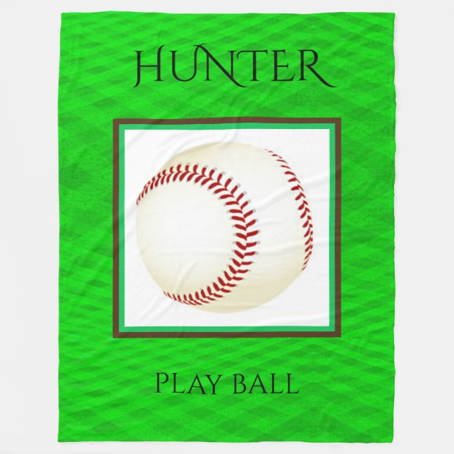 Baseballullfilt med det anpassningsbarnamn & laget fleecefilt (Framsidan)