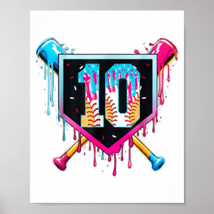 Baseboll 10-årig pojke glass dropp 10:e poster