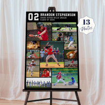 Baseboll 13 Foto Collage Spelarens Namn Nummer
