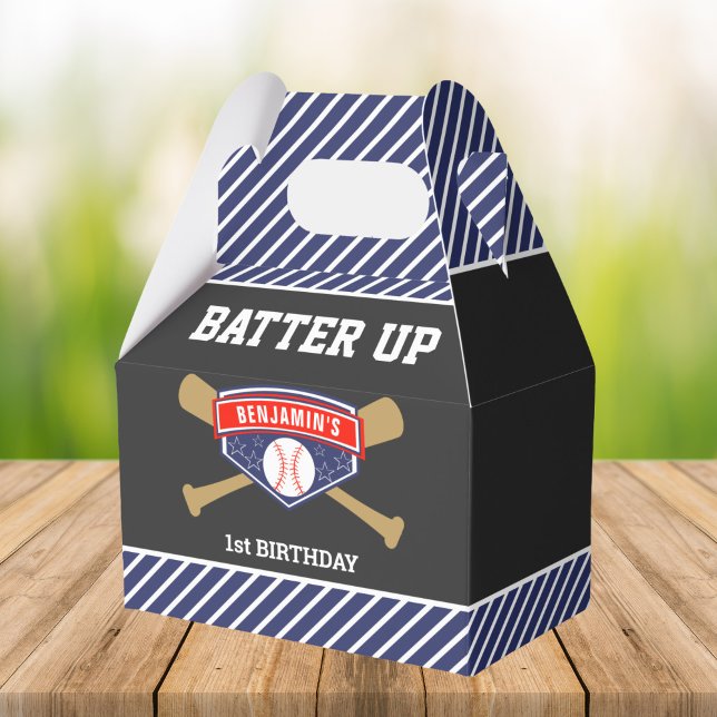 Baseboll 1:a födelsedagsfest presentaskar (Skapare uppladdad)