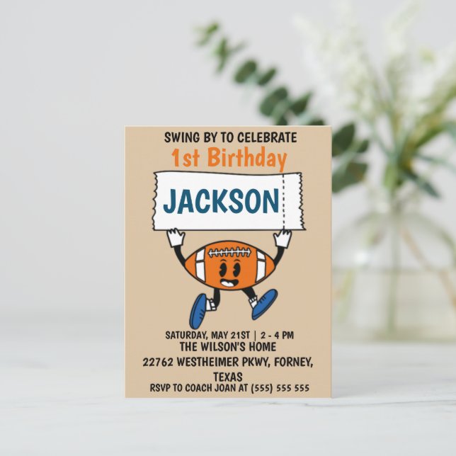 Baseboll 1-års födelsedag Sportstema Vykort (Stående Fram)