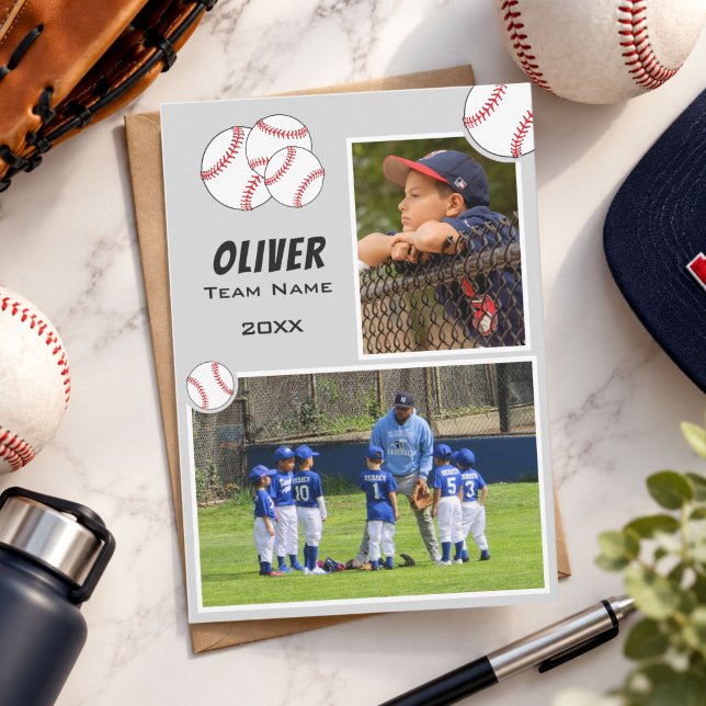 Baseboll 2 Foto Minneskamrat Kort (Skapare uppladdad)
