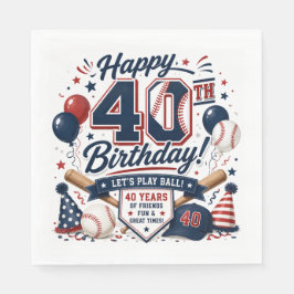 Baseboll 40-årsfest pappersservett