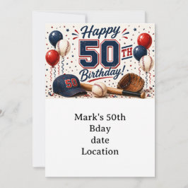 Baseboll 50-årsdag  inbjudningar
