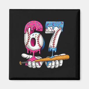 Baseboll 67 Glass Drip Sex Sju Pojkar Roligt Mig Magnet