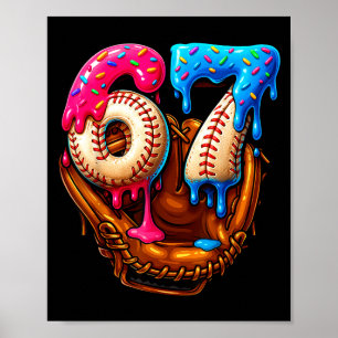 Baseboll 67 Sex Sju Rolig 6 7 Meme Gen Alpha Minne Poster