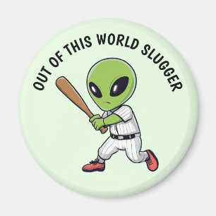 Baseboll Alien Magnet