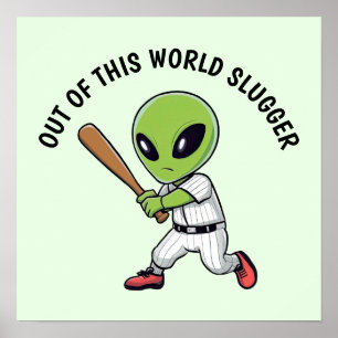 Baseboll Alien Poster