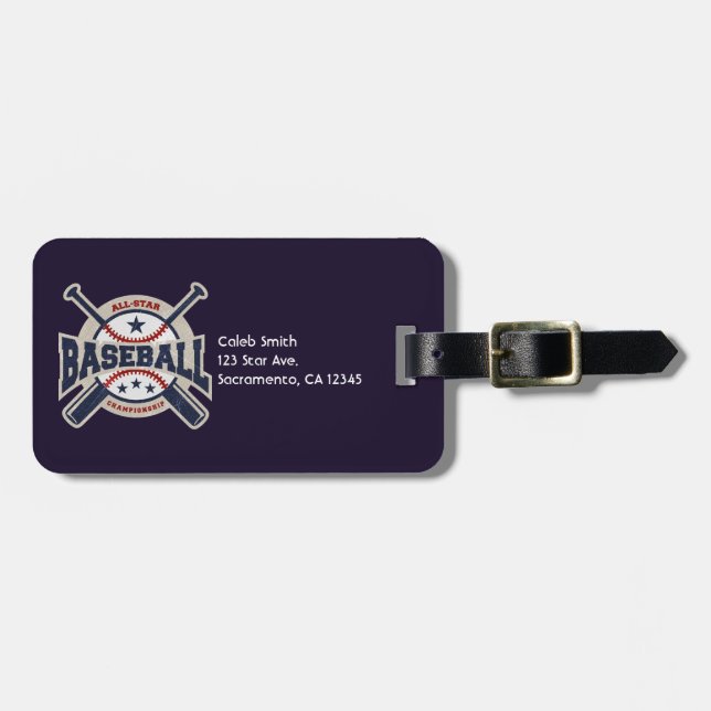 Baseboll All Star Team Sport Sportgrenar Bagagebricka (Horisontell Framsida)
