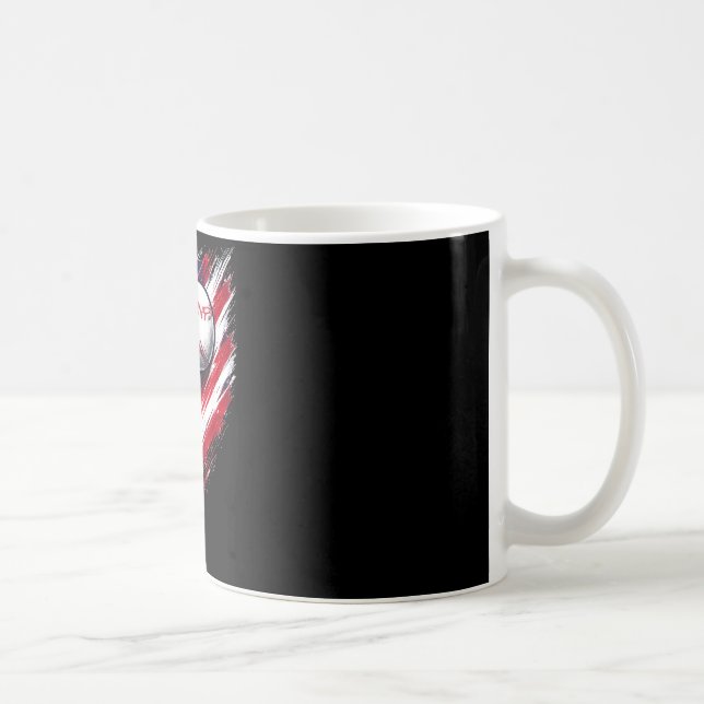 Baseboll amerikansk flagga pojkar flickor män kvin kaffemugg (Höger)