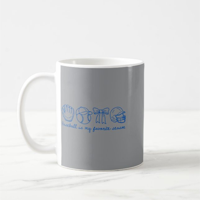 Baseboll Är Favoritsäsong Coquette Bow Kvinnor Kaffemugg (Vänster)