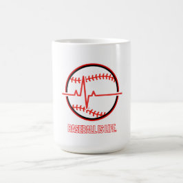 Baseboll är Livets Hjärtslag Puls Grafik Kaffemugg