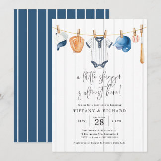 Baseboll Baby Shower Inbjudan
