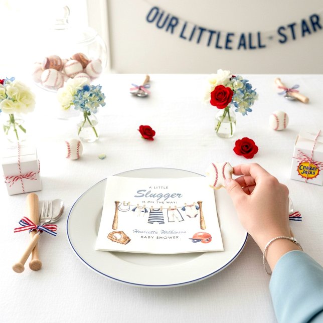 Baseboll Baby Shower Servetter för Lille Slugger (Skapare uppladdad)