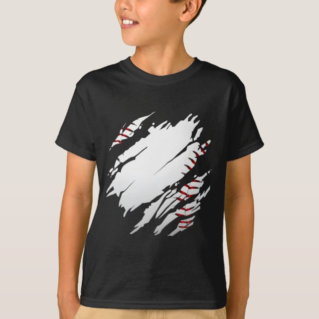 Baseboll Baseboll Illustration T Shirt (Framsida)