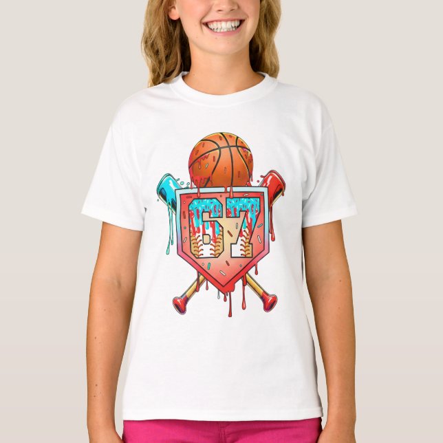 Baseboll Basket Tröja Nummer 67 Drip Sport (Framsida)